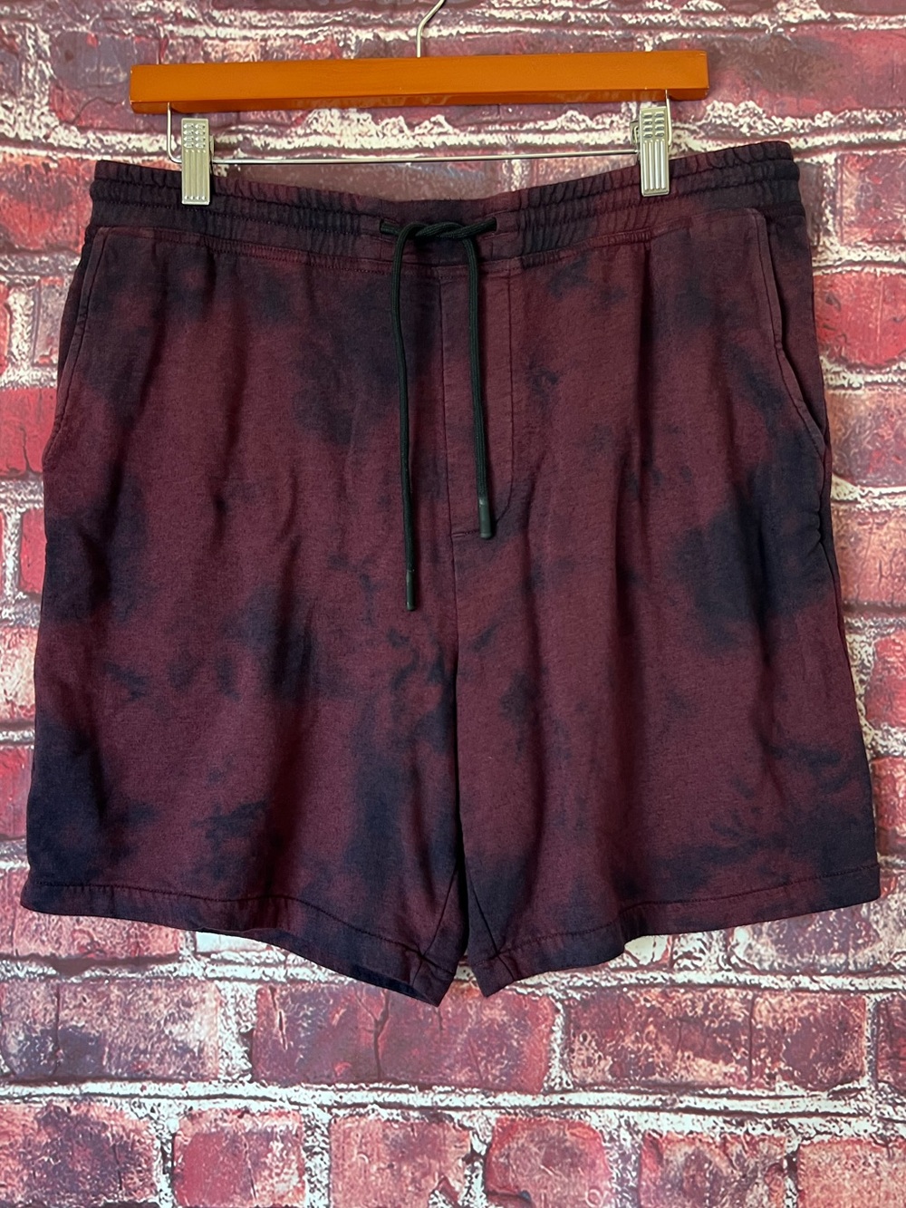 Stance ButterBlend Burgundy Black Tie Dye Fleece Drawstring Shorts